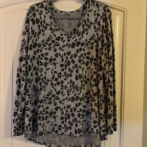 Sonoma Black and Gray Animal Print Blouse